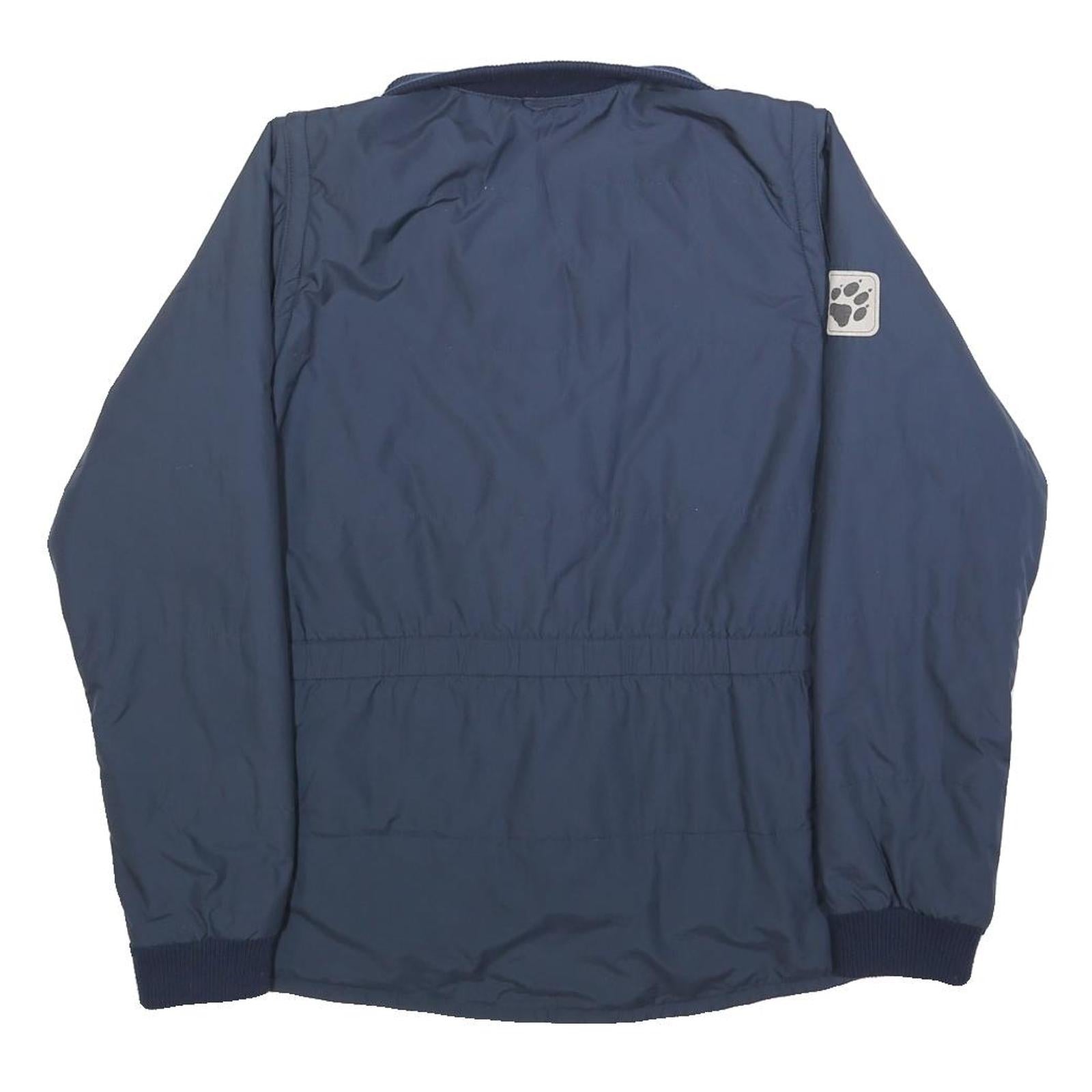 JACK WOLFSKIN Womens Navy Blue Jacket UK 12 Polyester Blend Zip Plain