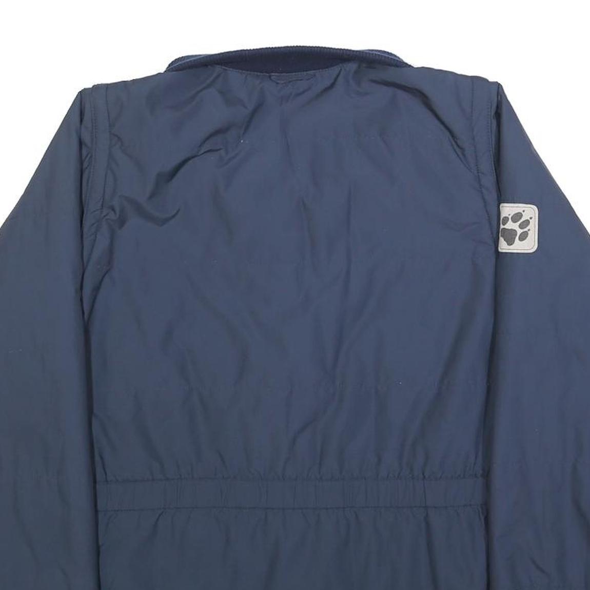 JACK WOLFSKIN Womens Navy Blue Jacket UK 12 Polyester Blend Zip Plain