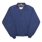 PACIFIC TRAIL Mens Blue Cotton Blend Bomber Jacket L Plain Zip Casual