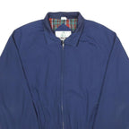 PACIFIC TRAIL Mens Blue Cotton Blend Bomber Jacket L Plain Zip Casual