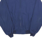 PACIFIC TRAIL Mens Blue Cotton Blend Bomber Jacket L Plain Zip Casual
