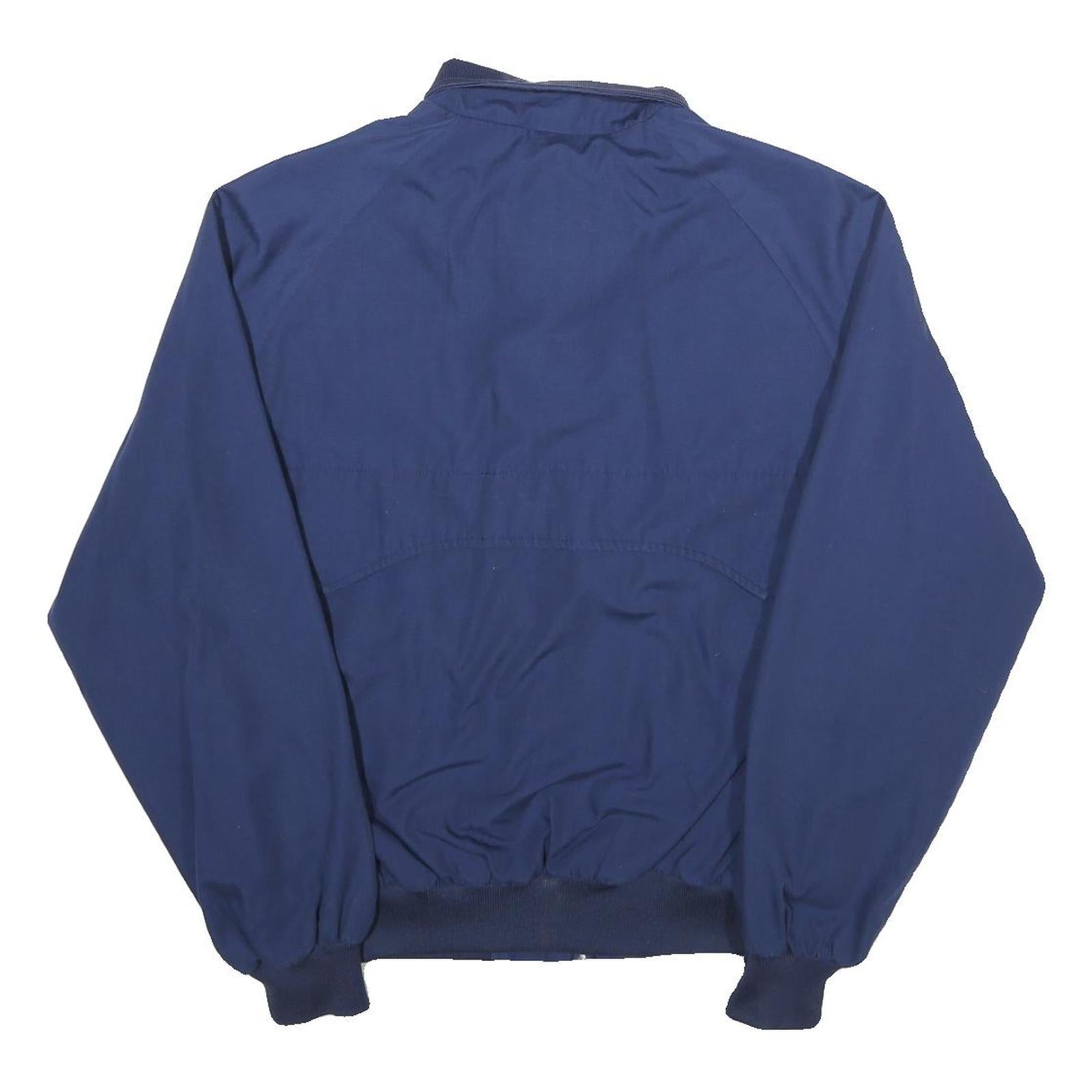 PACIFIC TRAIL Mens Blue Cotton Blend Bomber Jacket L Plain Zip Casual