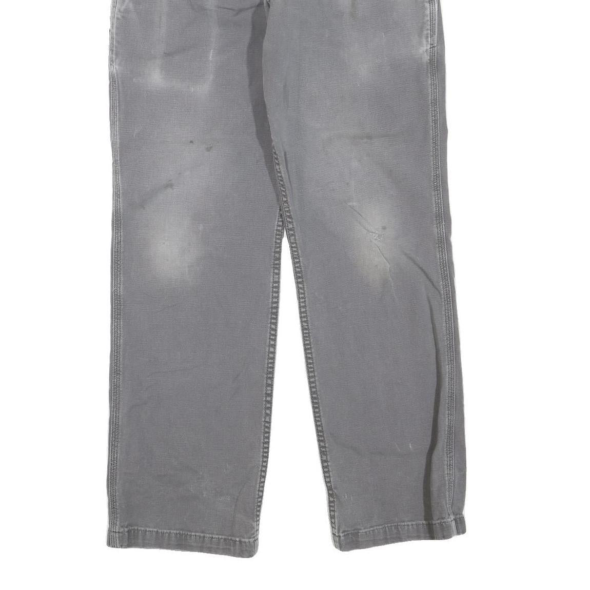 CARHARTT Mens Jeans Grey Regular Straight Denim W30 L30 Workwear Cotton Blend