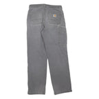CARHARTT Mens Jeans Grey Regular Straight Denim W30 L30 Workwear Cotton Blend