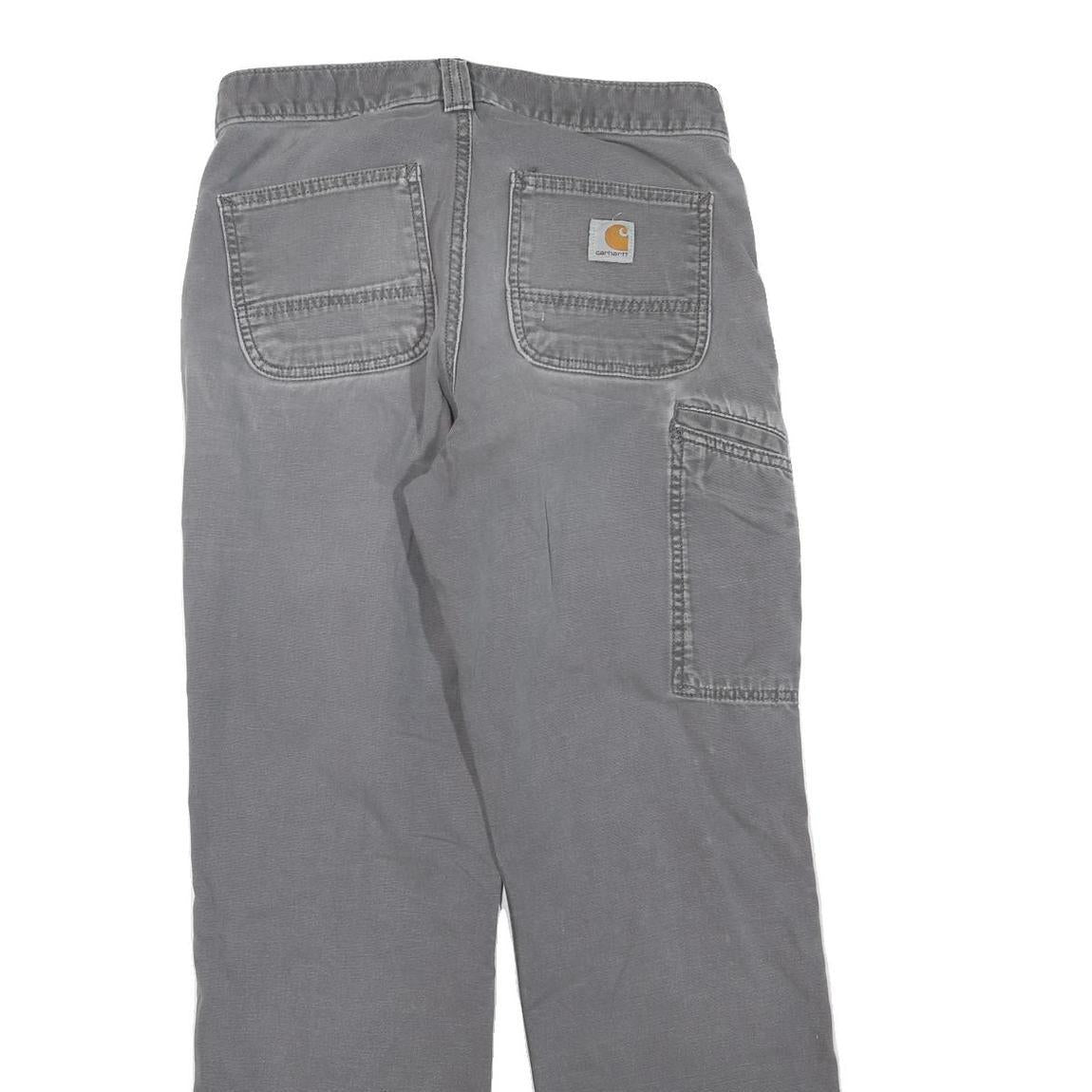 CARHARTT Mens Jeans Grey Regular Straight Denim W30 L30 Workwear Cotton Blend