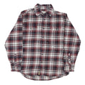 JACHS Mens Red & White Check Cotton Blend Shirt M Long Sleeve Casual Button