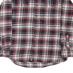 JACHS Mens Red & White Check Cotton Blend Shirt M Long Sleeve Casual Button