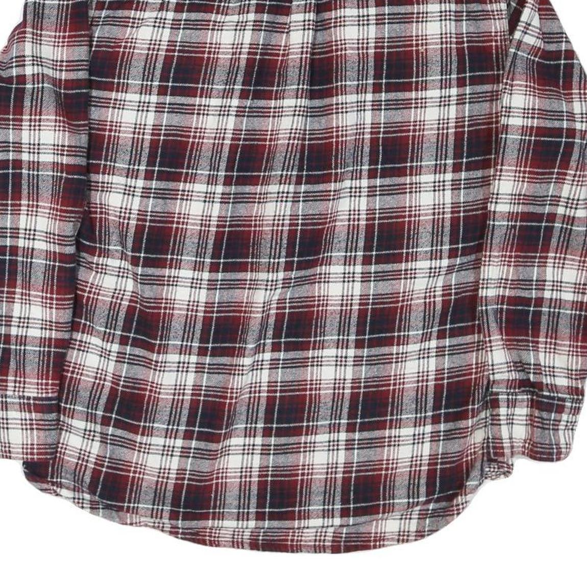 JACHS Mens Red & White Check Cotton Blend Shirt M Long Sleeve Casual Button