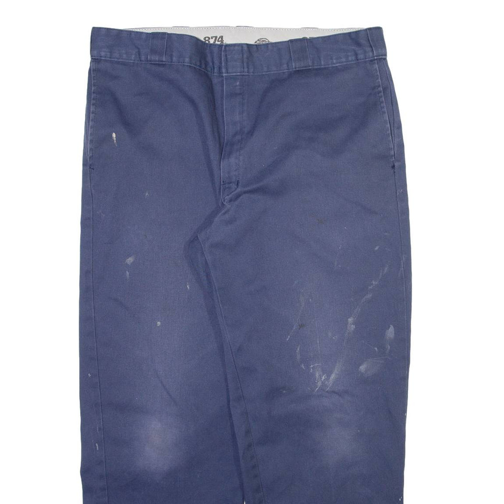 DICKIES 874 Workwear Mens Trousers Blue Regular Straight W36 L28