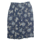 APPLESEEDS Pocketed Womens A-Line Skirt Blue Knee Length Floral XL