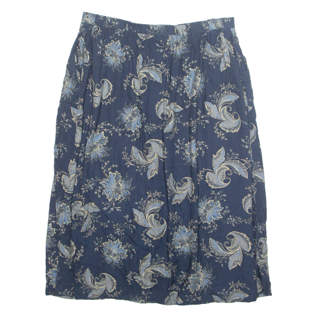 APPLESEEDS Pocketed Womens A-Line Skirt Blue Knee Length Floral XL
