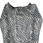 Womens Printed Bodysuit Black Long Sleeve Animal Print S