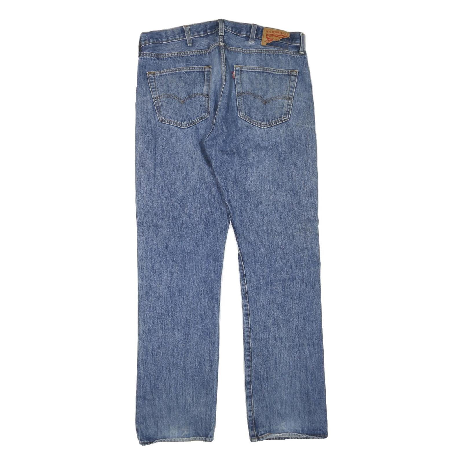 LEVI'S Mens Blue Regular Straight Denim Light W40 L36 Classic Zip Jeans