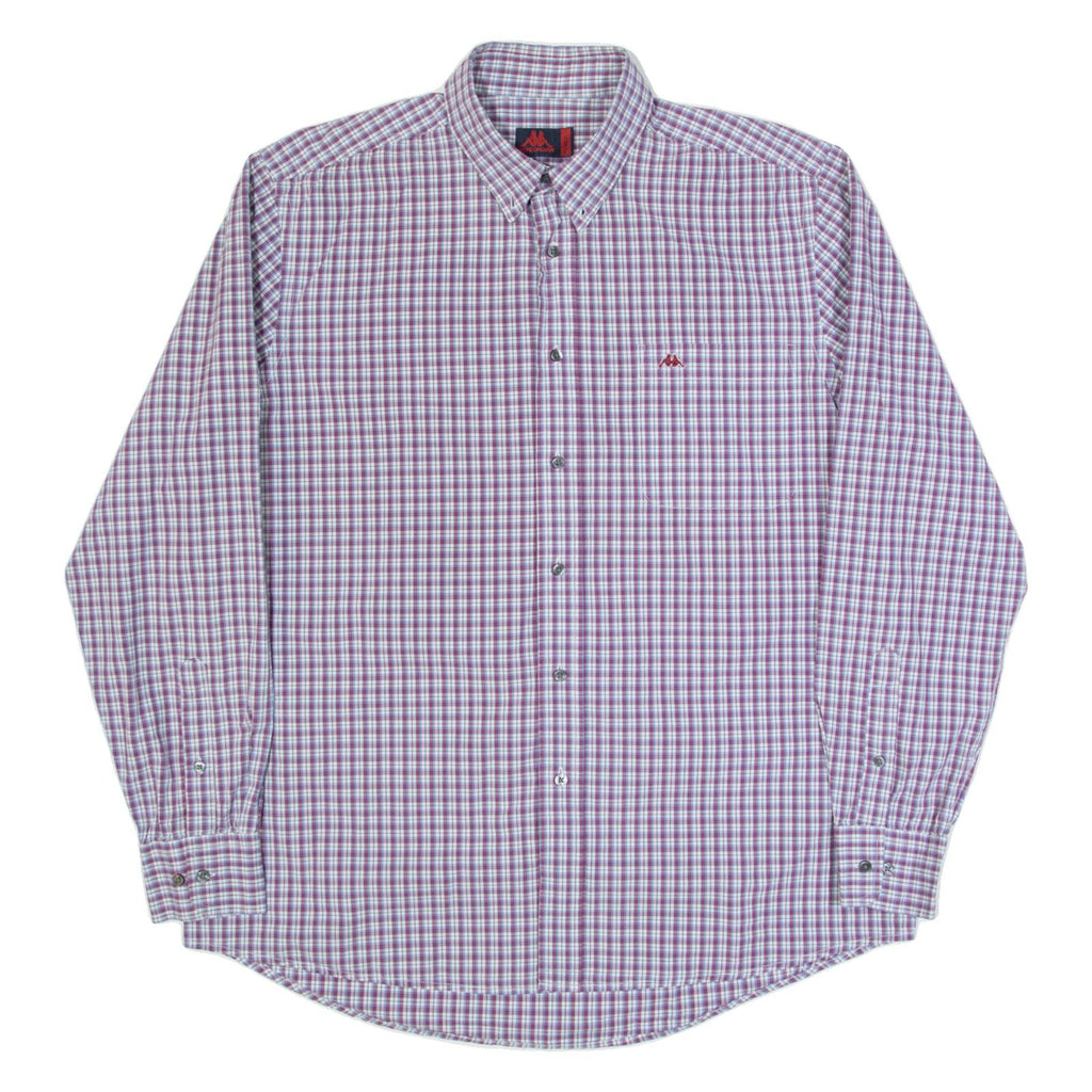 KAPPA ROBE DI Mens Shirt Blue Check Long Sleeve L