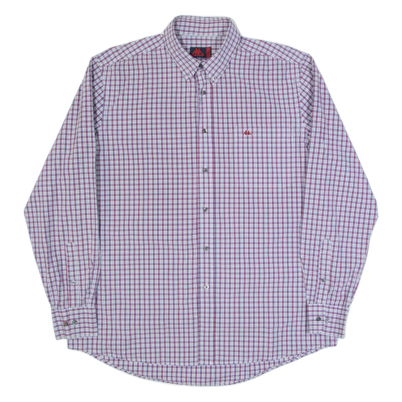KAPPA ROBE DI Mens Shirt Blue Check Long Sleeve L