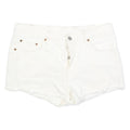 LEVI'S Womens White Denim Cut-Off Shorts M W32 Casual Cotton Button Fly Frayed