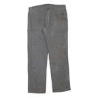 DICKIES Mens Cotton Blend Grey Regular Straight Trousers W36 L30 Workwear Zip