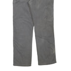 DICKIES Mens Cotton Blend Grey Regular Straight Trousers W36 L30 Workwear Zip