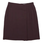 EMPORIO ARMANI Womens Maroon Mini Wool Blend Skirt UK 14 Classic Tailored Zip