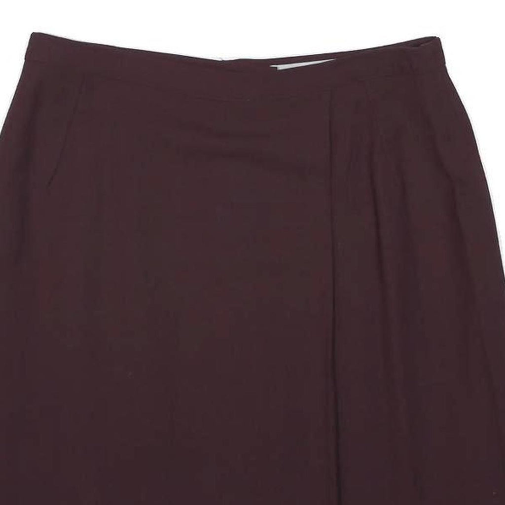 EMPORIO ARMANI Womens Maroon Mini Wool Blend Skirt UK 14 Classic Tailored Zip