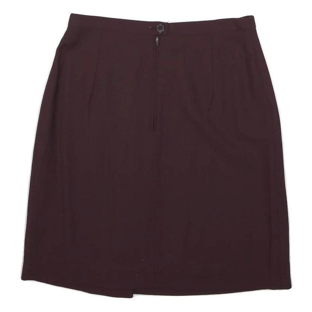 EMPORIO ARMANI Womens Maroon Mini Wool Blend Skirt UK 14 Classic Tailored Zip