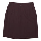 EMPORIO ARMANI Womens Maroon Mini Wool Blend Skirt UK 14 Classic Tailored Zip