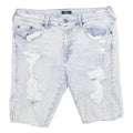 TRUE RELIGION Mens Shorts Blue Denim Distressed XL W40 Casual Fit