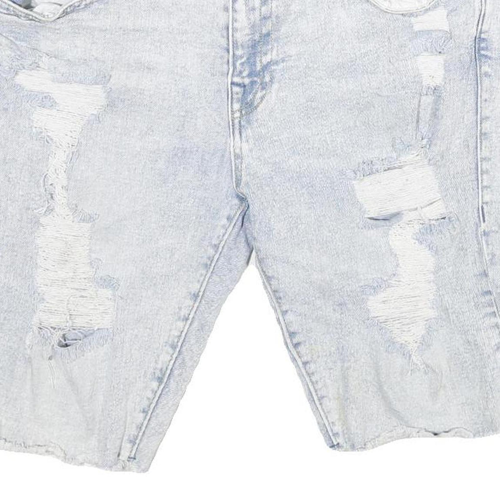 TRUE RELIGION Mens Shorts Blue Denim Distressed XL W40 Casual Fit