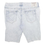 TRUE RELIGION Mens Shorts Blue Denim Distressed XL W40 Casual Fit