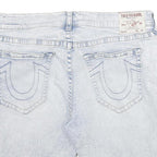 TRUE RELIGION Mens Shorts Blue Denim Distressed XL W40 Casual Fit