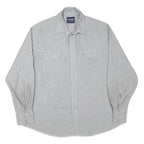 WRANGLER Mens Grey & White Cotton Blend Western Shirt XL Button Long Sleeve