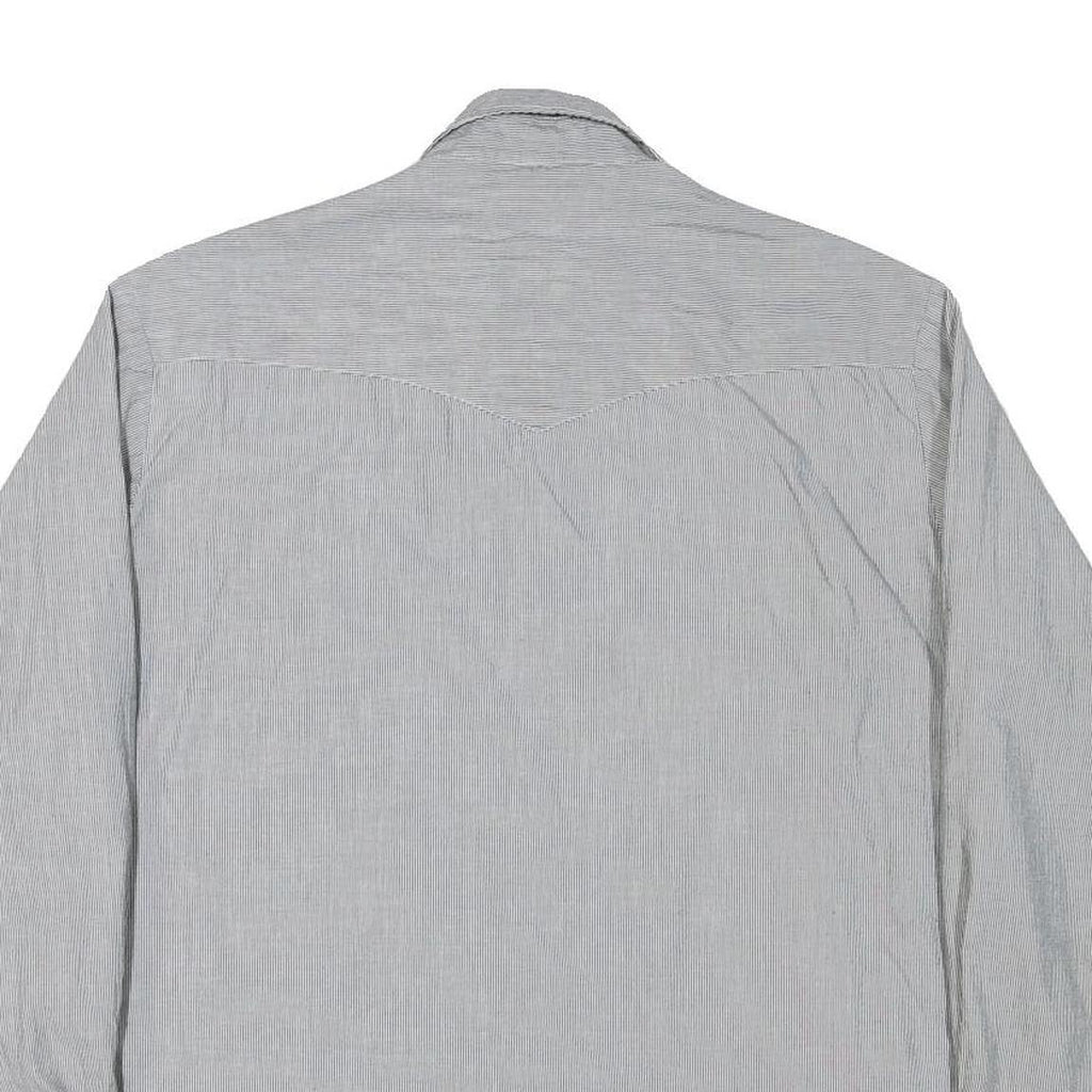 WRANGLER Mens Grey & White Cotton Blend Western Shirt XL Button Long Sleeve