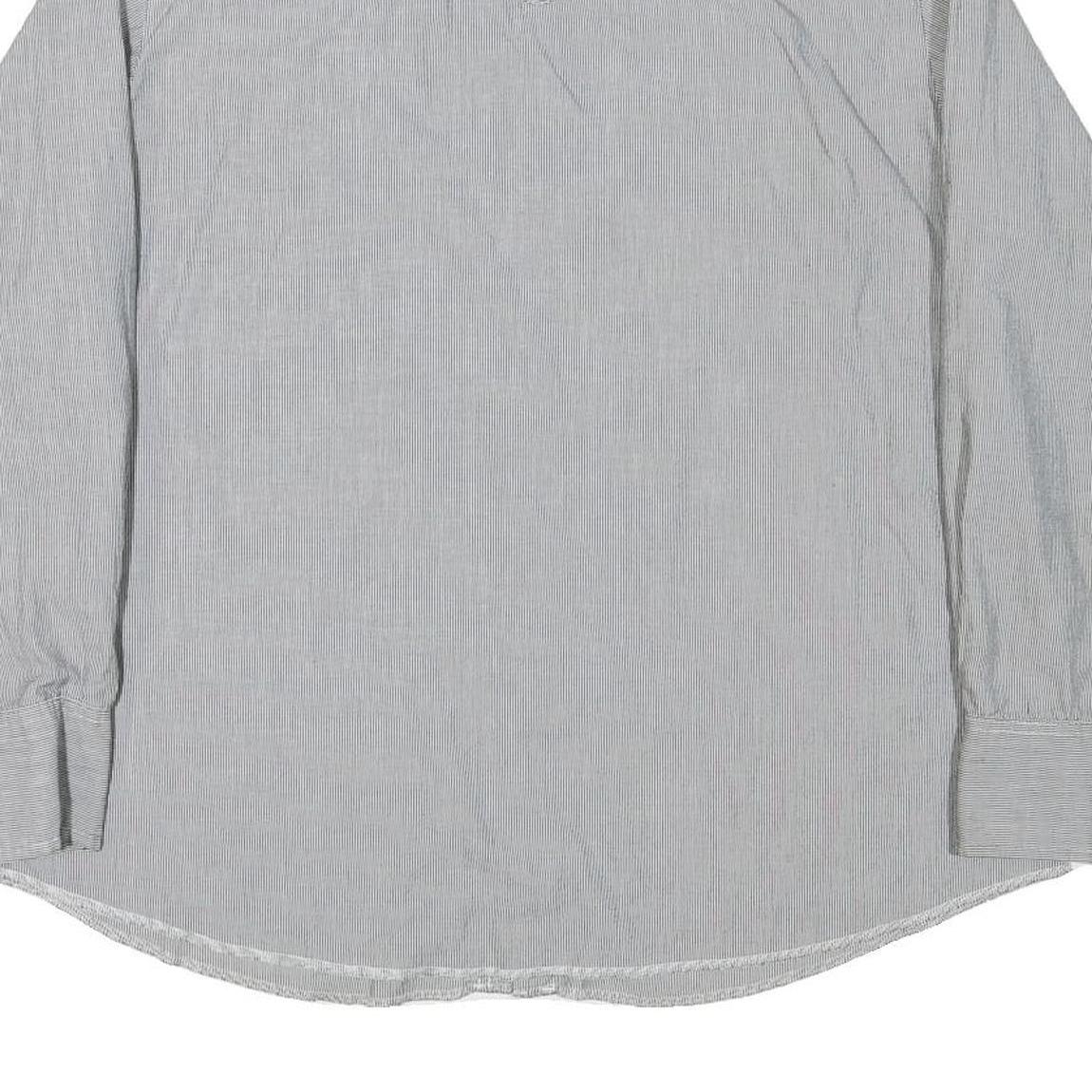 WRANGLER Mens Grey & White Cotton Blend Western Shirt XL Button Long Sleeve