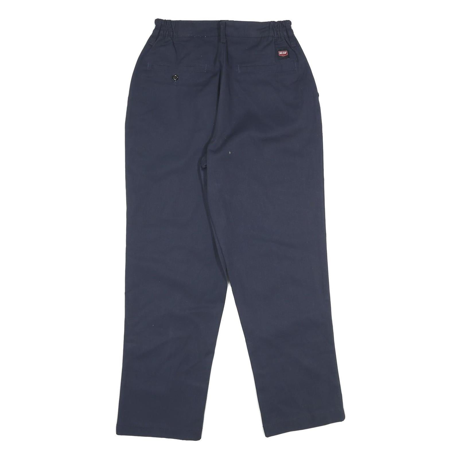 RED KAP Womens Polyester Blend Navy Regular Fit Straight Leg Trousers W26 L28