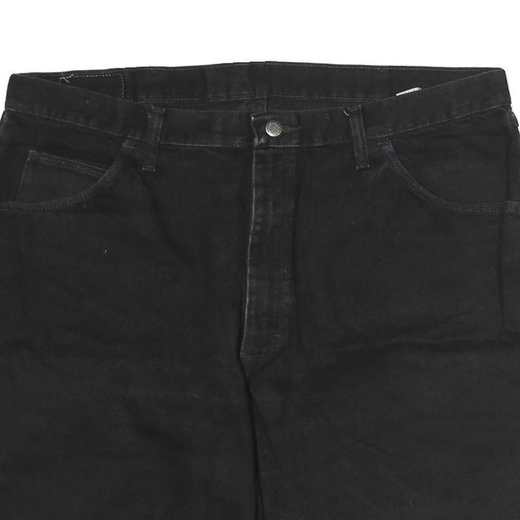 WRANGLER Mens Black Cotton Denim Casual Shorts L W40 Classic Fit Pocketed