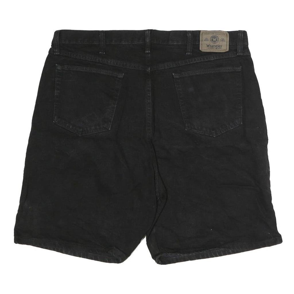 WRANGLER Mens Black Cotton Denim Casual Shorts L W40 Classic Fit Pocketed