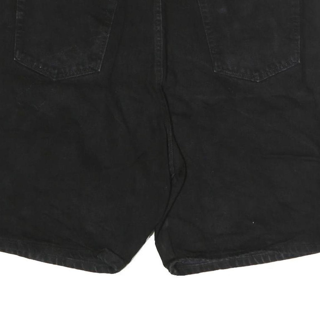 WRANGLER Mens Black Cotton Denim Casual Shorts L W40 Classic Fit Pocketed