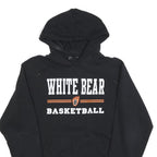 CHAMPION Mens Black White Bear Basketball Pullover Hoodie S Cotton Blend