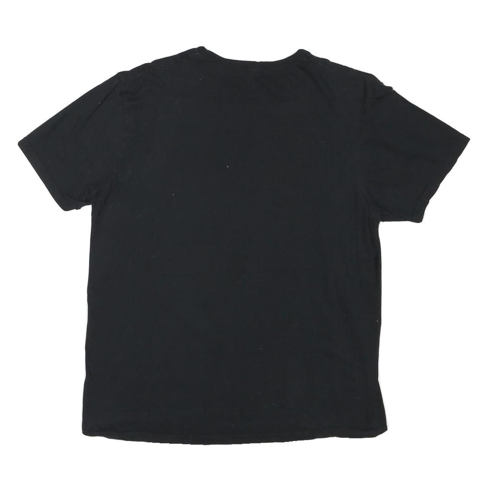 2PAC Mens Black Graphic T-Shirt L Short Sleeve Crew Neck Classic Cotton Blend