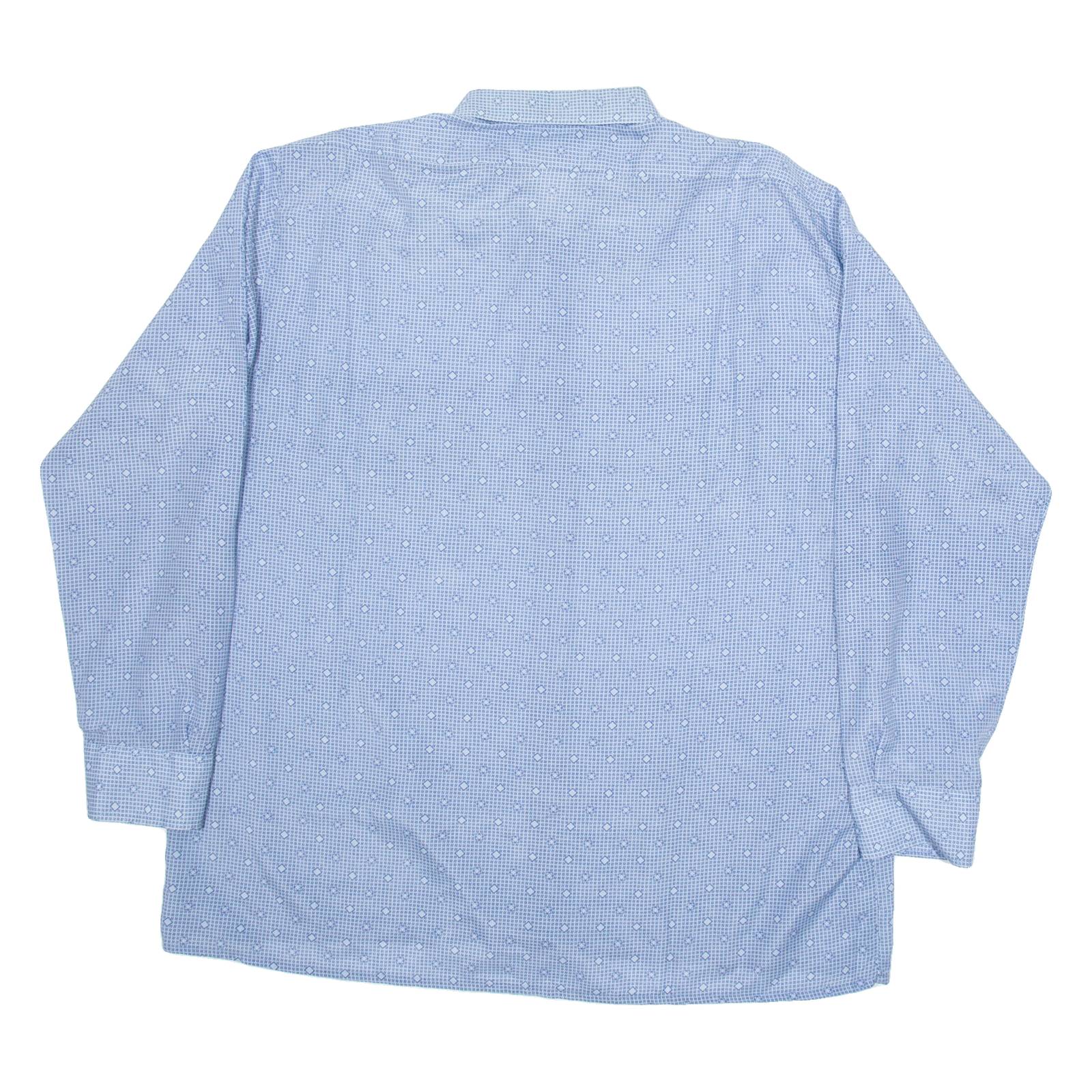 CLUB Mens Shirt Blue Geometric Long Sleeve M
