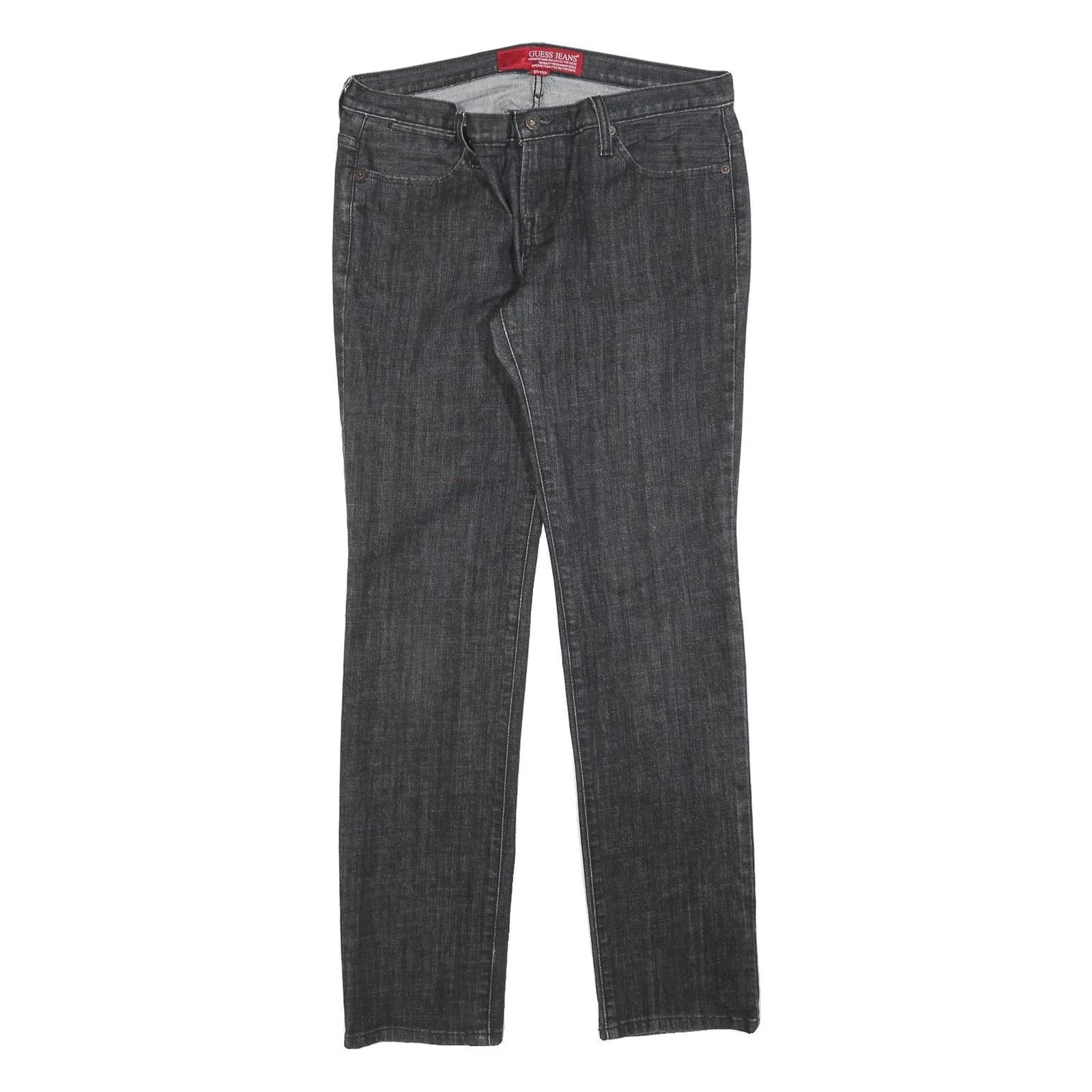 GUESS Womens Jeans Black Slim Straight Denim Medium W31 L31 Stylish Casual