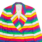 PRESTIGE Womens Blazer Jacket Blue 90s Striped UK 12