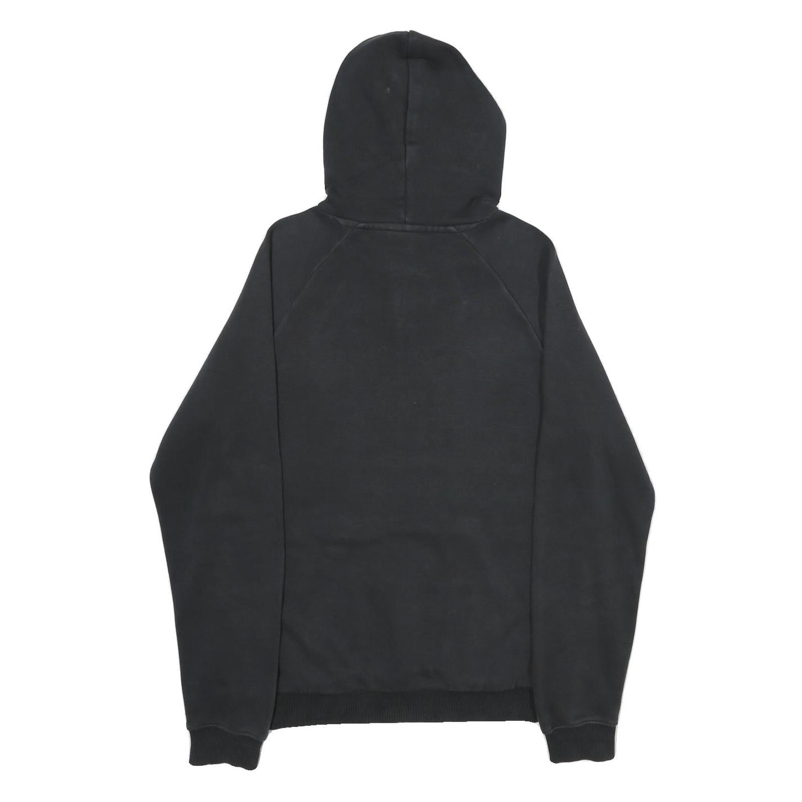 ADIDAS Mens Black Hoodie S Cotton Blend Pullover Spellout Logo Sweatshirt