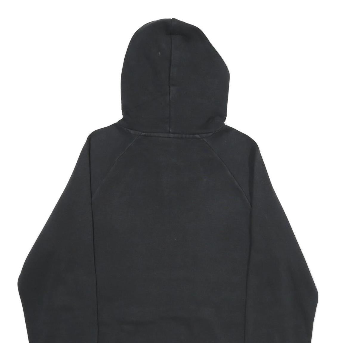 ADIDAS Mens Black Hoodie S Cotton Blend Pullover Spellout Logo Sweatshirt