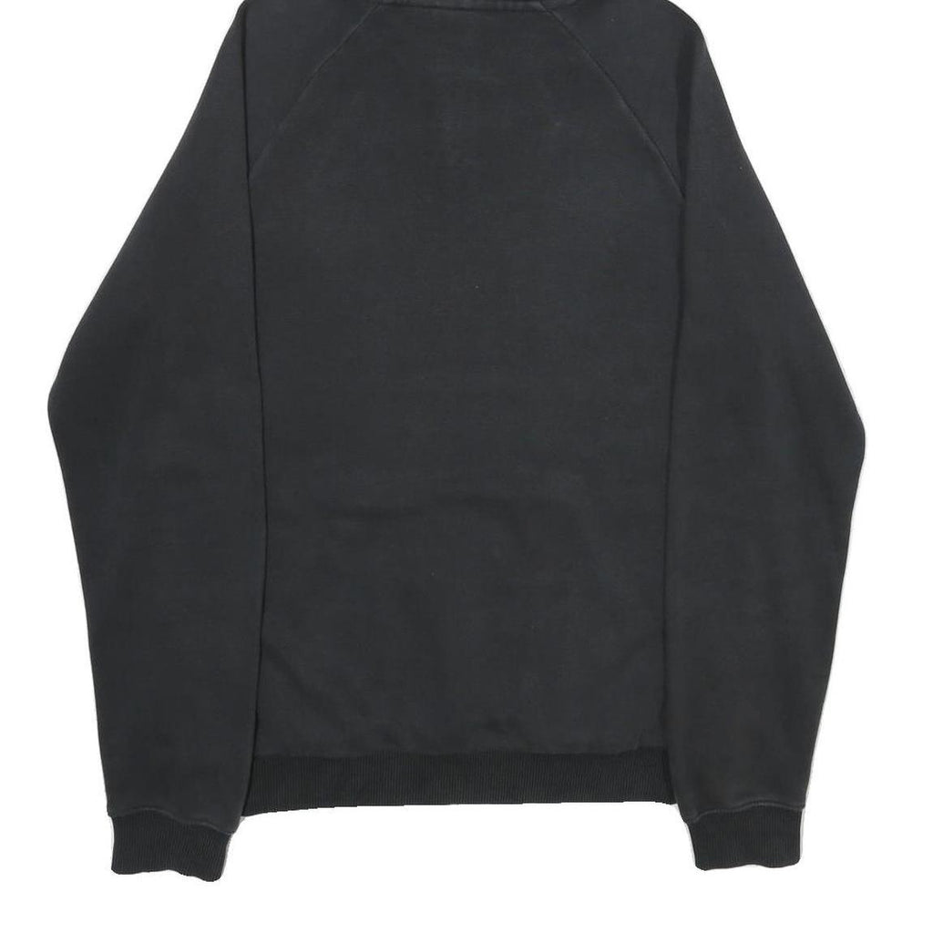 ADIDAS Mens Black Hoodie S Cotton Blend Pullover Spellout Logo Sweatshirt