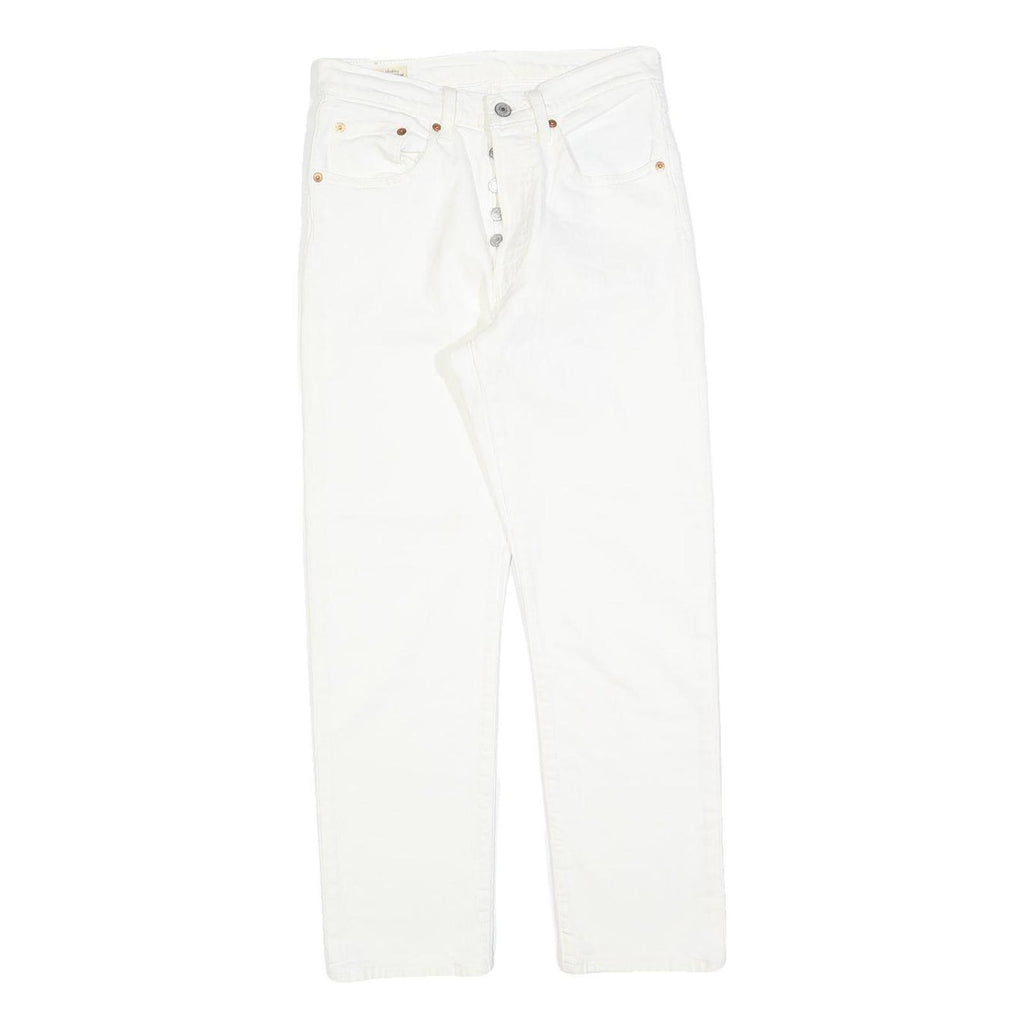 LEVI'S 501 Womens Jeans White Regular Straight Denim Raw W26 L26 Button Fly