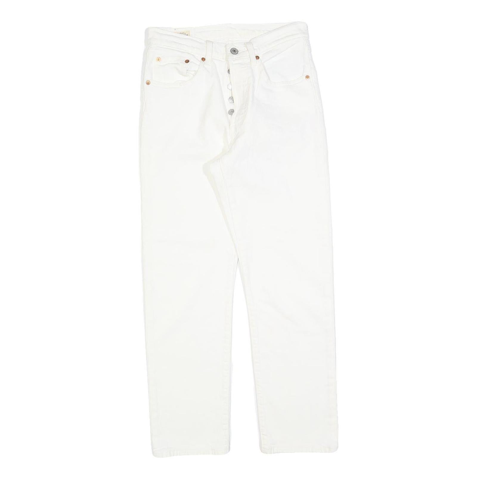 LEVI'S 501 Womens Jeans White Regular Straight Denim Raw W26 L26 Button Fly