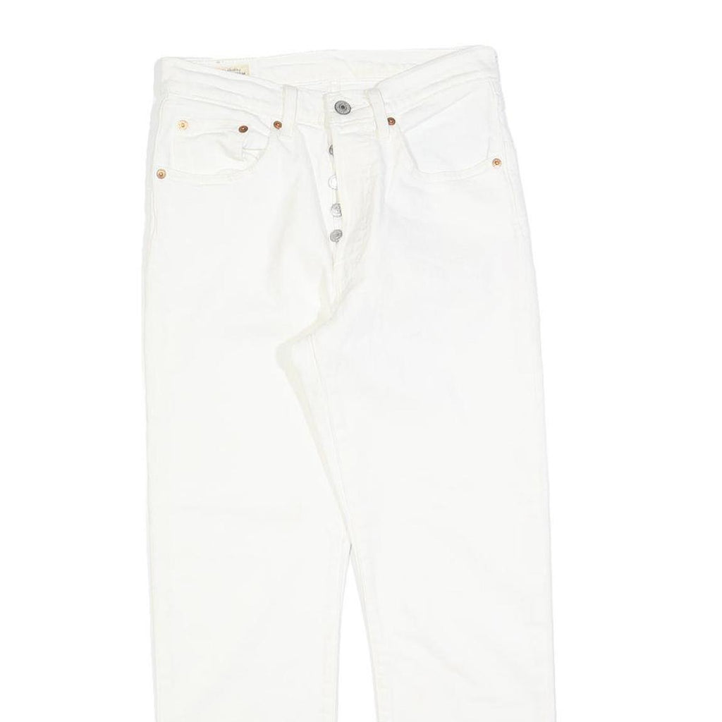 LEVI'S 501 Womens Jeans White Regular Straight Denim Raw W26 L26 Button Fly