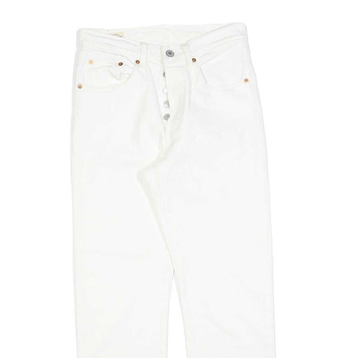 LEVI'S 501 Womens Jeans White Regular Straight Denim Raw W26 L26 Button Fly