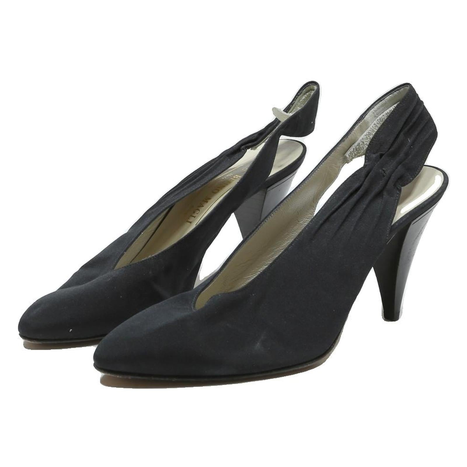 BRUNO MAGLI Womens Black Slingback Pump Synthetic UK 6 Elegant Comfort Heels